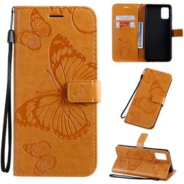 Mobigear Butterfly Samsung Galaxy A71 Hülle Klapphülle Geldbörse - Cognac