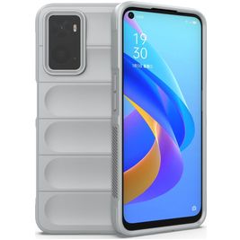 Mobigear Bumpy OPPO A96 Hülle Flexibles TPU Backcover - Grau