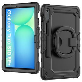 Mobilize Rotating Defender Samsung Galaxy Tab S10 FE Plus Hülle Kunststoff,Silikon Backcover + Schulterträger + Ständer - Schwarz