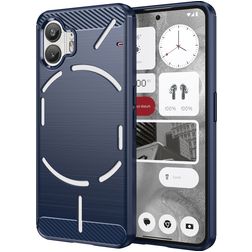 Mobigear Brushed Slim Nothing Phone (2) Hülle Flexibles TPU Backcover - Blau