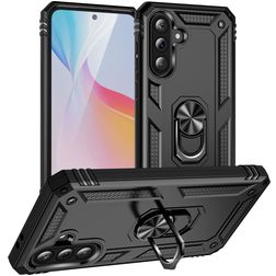 Mobigear Armor ring Samsung Galaxy A36 Hülle Hardcase Backcover Stoßfest mit Ringhalter - Schwarz