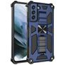 Mobigear Armor Stand Samsung Galaxy S21 FE Hülle Hardcase Backcover Stoßfest mit Ständer - Blau