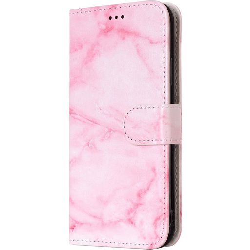 Mobigear Marble iPhone XS Hülle Klapphülle Geldbörse - Pink