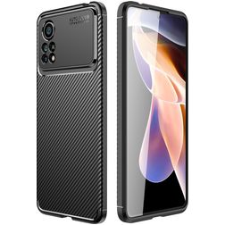 Mobigear Racing POCO X4 Pro 5G Hülle Flexibles TPU Backcover - Schwarz