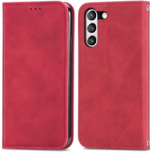 Mobigear Retro Slim Samsung Galaxy S21 FE Hülle Klapphülle Geldbörse - Rot
