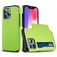 Mobigear Card iPhone 14 Pro Max Hülle Hardcase Backcover Stoßfest mit Kartenhalter - Grün