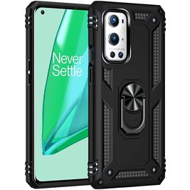Mobigear Armor Ring OnePlus 9 Pro Hülle Hardcase Backcover Stoßfest mit Ringhalter - Schwarz