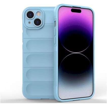 Mobigear Bumpy iPhone 15 Plus Hülle Flexibles TPU Backcover - Blau
