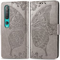 Mobigear Butterfly Xiaomi Mi 10 Pro Klapphülle Portemonnaie - Grau