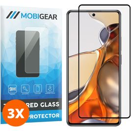 Mobigear Premium Xiaomi 11T Pro Panzerglas Gehärtetes Glas Displayschutz - Hüllenfreundlich - Schwarz (3er Pack)