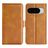 Mobigear Slim Magnet Google Pixel 10 Hülle Klapphülle Geldbörse - Cognac