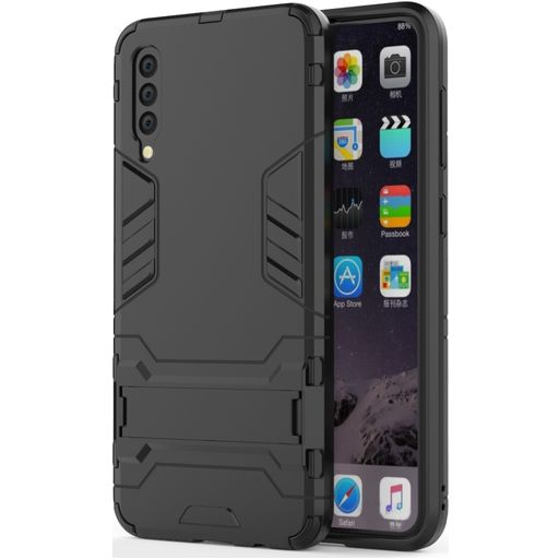 Mobigear Armor Stand Samsung Galaxy A50 Hülle Hardcase Backcover Stoßfest mit Ständer - Schwarz