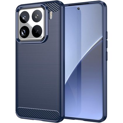 Mobigear Brushed Slim Xiaomi 15 Pro Hülle Flexibles TPU Backcover - Blau