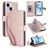 Mobigear Wallet iPhone 15 Hülle Klapphülle Geldbörse - Roségold