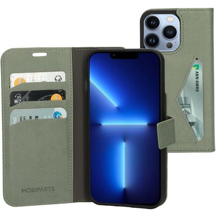 Mobiparts Classic Wallet iPhone 13 Pro Klapphülle Portemonnaie - Stone Green