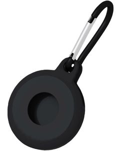 Mobigear Circle Key Apple AirTag Hülle Flexibles TPU Schlüsselanhänger - Schwarz