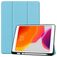 Mobigear Tri-Fold Gel iPad 9 (2021) Hülle TPU,Kunstleder Klapphülle + Stifthalter - Blau