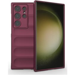Mobigear Bumpy Samsung Galaxy S24 Ultra Hülle Flexibles TPU Backcover - Rot
