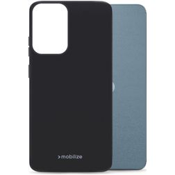 Mobilize Rubber Gelly Motorola Moto E15 Hülle Flexibles TPU Backcover - Schwarz