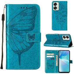 Mobigear Butterfly OnePlus Nord 2T 5G Hülle Klapphülle Geldbörse - Blau