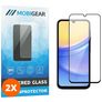 Mobigear Premium Samsung Galaxy A15 Panzerglas Gehärtetes Glas Displayschutz - Hüllenfreundlich - Schwarz (2er Pack)