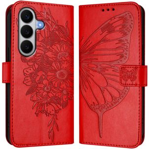 Mobigear Butterfly Samsung Galaxy A27 Hülle Klapphülle Geldbörse - Rot