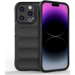 Mobigear Bumpy iPhone 15 Pro Hülle Flexibles TPU Backcover - Schwarz