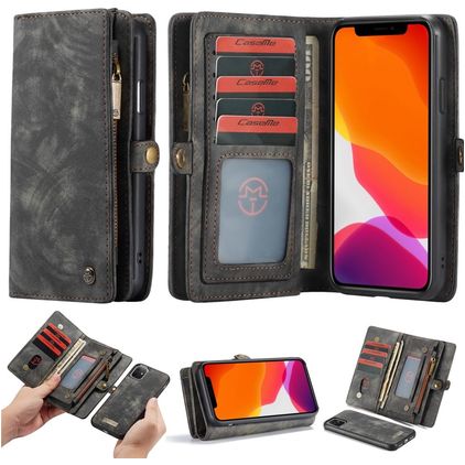 CaseMe 008 iPhone 11 2in1 Klapphülle (herausnehmbar) Portemonnaie - Schwarz
