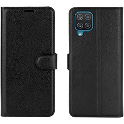 Mobigear Classic Samsung Galaxy A12 Hülle Klapphülle Geldbörse - Schwarz