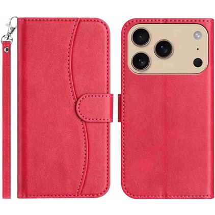 Mobigear S Line iPhone 17 Pro Hülle Klapphülle Geldbörse - Rot