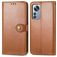 Mobigear Snap Button Xiaomi 12 Pro Hülle Klapphülle Geldbörse - Braun
