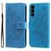 Mobigear Flowers Samsung Galaxy S23 Hülle Klapphülle Geldbörse - Blau