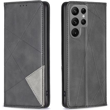 Mobigear Rhombus Slim Samsung Galaxy S25 Ultra Hülle Klapphülle - Schwarz