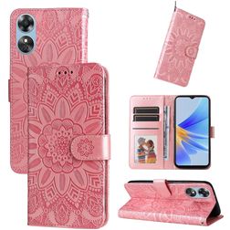 Mobigear Sunflower OPPO A17 Hülle Klapphülle Geldbörse - Magenta