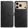 Mobigear Flowers iPhone 17 Pro Hülle Klapphülle Geldbörse - Schwarz