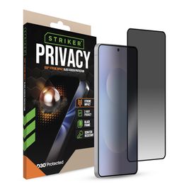 Striker Xtreme Impact Privacy Samsung Galaxy S25 Edge Panzerglas Gehärtetes Glas Displayschutz Privacy - Hüllenfreundlich - Schwarz