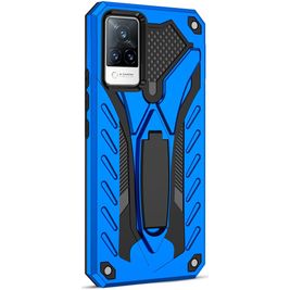 Mobigear Armor Stand Vivo V21 Hülle Hardcase Backcover Stoßfest mit Ständer - Blau