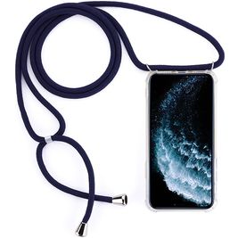 Mobigear Lanyard iPhone 11 Pro Max Flexibles TPU Handykette - Transparent / Blau