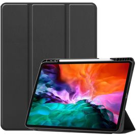 Mobigear Tri-Fold Gel iPad Pro 12.9 Zoll (2022) Hülle TPU,Kunstleder Klapphülle + Stifthalter - Schwarz