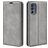 Mobigear Retro Slim Motorola Moto G62 Hülle Klapphülle Geldbörse - Grau