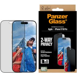 PanzerGlass Ultra-Wide Fit iPhone 17 Panzerglas Displayschutz Privacy - Hüllenfreundlich + Montagerahmen - Schwarz
