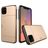 Mobigear Card iPhone 11 Hülle Hardcase Backcover Stoßfest mit Kartenhalter - Gold