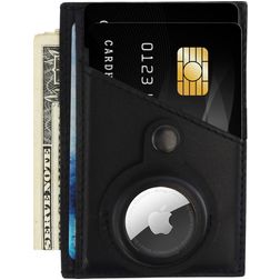 Valenta AirTag RFID Echtleder Kartenetui - 8 Karten - Schwarz