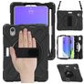 Mobigear SureGrip XGuard iPad Mini 7 (2024) Hülle Kunststoff,Silikon Backcover + Stifthalter + Schulterträger + Ständer - Schwarz