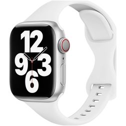 Mobigear Sport Slim Silikon Apple Watch Armband Pin-and-Tuck-Verschluss - 49/46/45/44 mm - Weiß