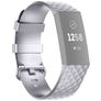 Mobigear Cross Silikon Fitbit Charge 3 Armband Dornschließe - Silber