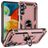 Mobigear Armor Ring Samsung Galaxy A24 Hülle Hardcase Backcover Stoßfest mit Ringhalter - Roségold