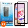 Mobigear Premium LG K51s Panzerglas Gehärtetes Glas Displayschutz - Hüllenfreundlich - Schwarz (2er Pack)