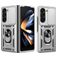 Mobigear Armor Ring Cam Slide Samsung Galaxy Z Fold 7 Hülle Hardcase Backcover Stoßfest mit Ringhalter und Kamera Slider - Silber