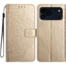 Mobigear Mandala iPhone 18 Pro Max Klapphülle Portemonnaie - Gold